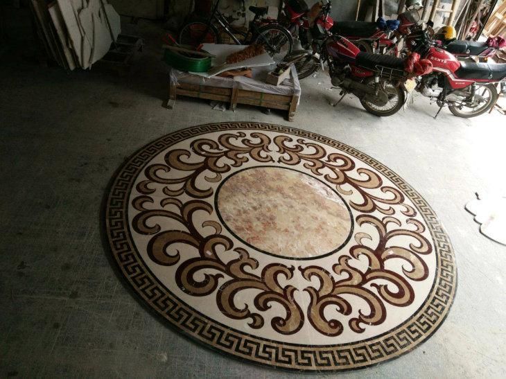 New Design Water Jet Medallion Hotel Lobby Stone Tile