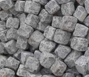 Tumbled Grey Granite Cube Paving Stone