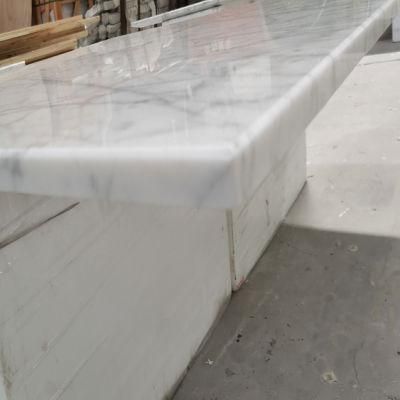 Customized White Carrara Stone Marble Kitchen Countertops Island Countertop