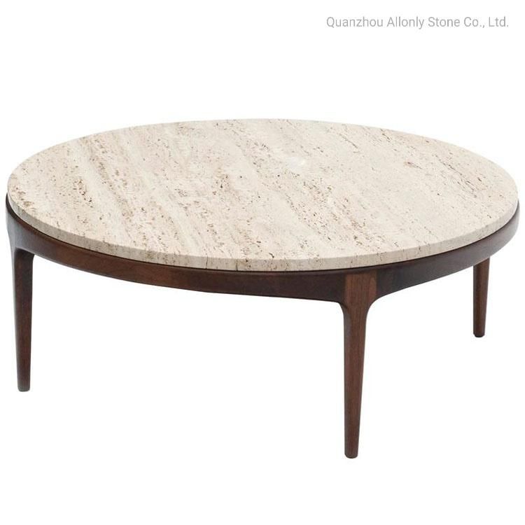 Natural Marble Coffee Table Travertine Round Square Stone Table Top