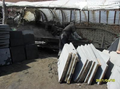 Polished Mongolia Black Granite Stone Tile for Flooring and Wall