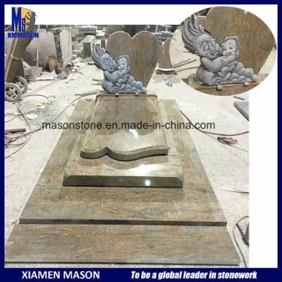 Mason France Customized Headstone with Carved Cartoon Characters