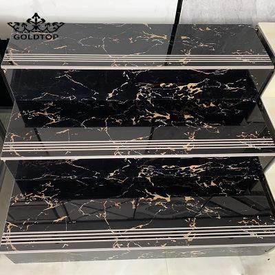 China Polished Athens Black Portoro Gold Marble Countertop for Flooring/Wall/Kitchen/Bathroom/Home/Countertop Decoration