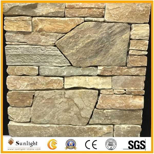 Wholesale Natural Stone Black/Yellow Culture Stone for Wall Clading