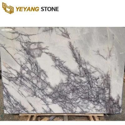 Beauty Lilac White Marble Slab with Black Veins