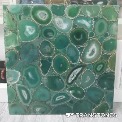 Hotel Luxury Decor Natural Green Agate Stone Backlit Slab