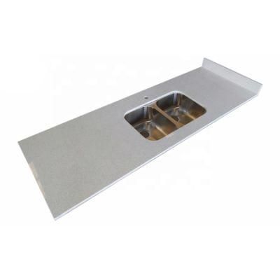 Customized Project Sparkling White Quartz Stone Counter Work Tops for Kitchens