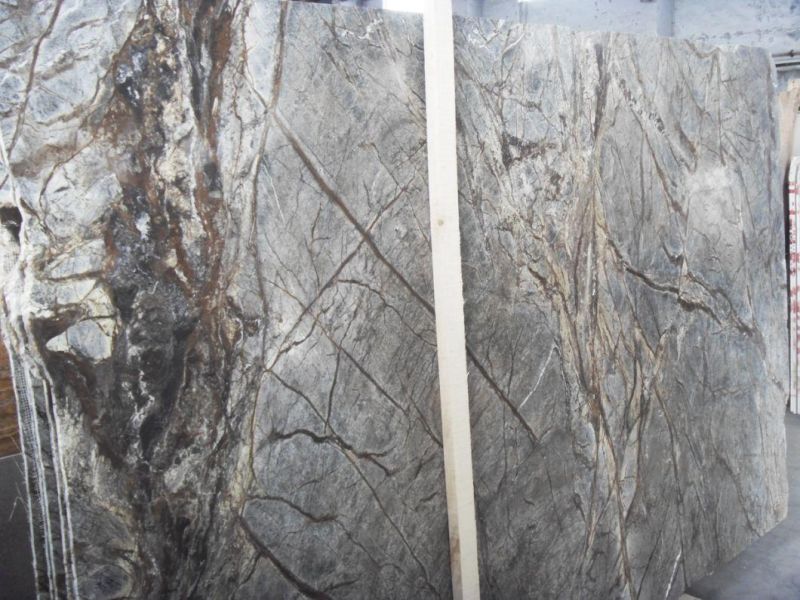 Rain Forest Brown/Green/Silver Marble Flexible Veneer Wall/Floor Tile/Countertop Marble Tile