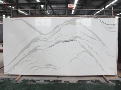 New Design Calacatte Quartz Stone for Kitchen with Beautiful Veins