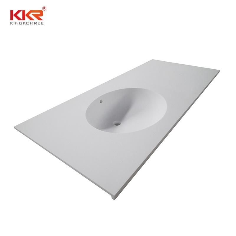 Kkr-M1700 White Matt Finish Solid Surface Artificial Stone Vanity Tops