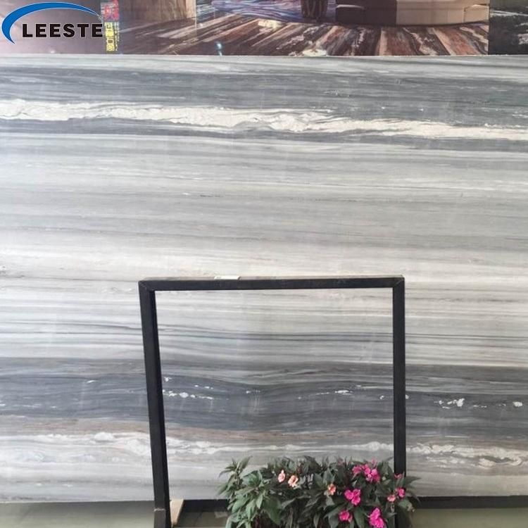 Crystal Blue Wooden Vein Marble Slabs Blue Marble Slab