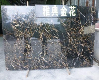 Black Gold Marble Texture Natural Glossy/Floor/Wall Tiles Cheap Stone Plates