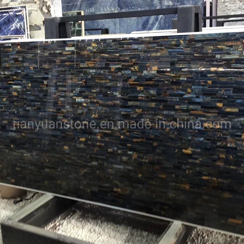 Blue Azul Bahia Semi-Precious Quartz, Marble Agate Slab for Wall Tile and Countertops
