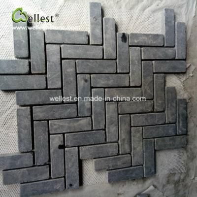 Tumbled Finish G684 Granite Cobble Stone on Mesh Paving Stone for Driveway/Walkway