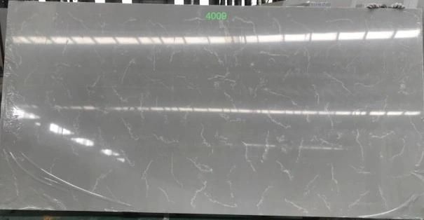 Carrara White/Gray Artificial Quartz Slabs for Countertops/Work Tops/Table Tops