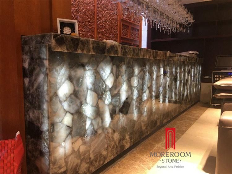 Top A Grade Smokey Crystal Grey Quartz Slabs for Furniture Counter Top
