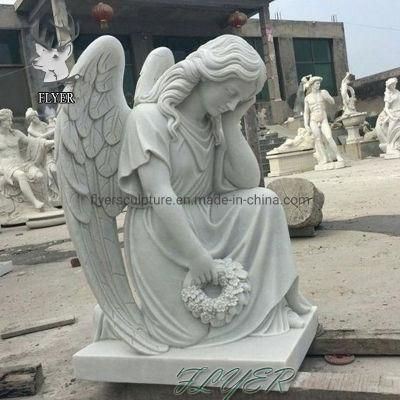 Kneeling Angel Sculpture Headstone Granite Marble Monument White Marble Tombstone