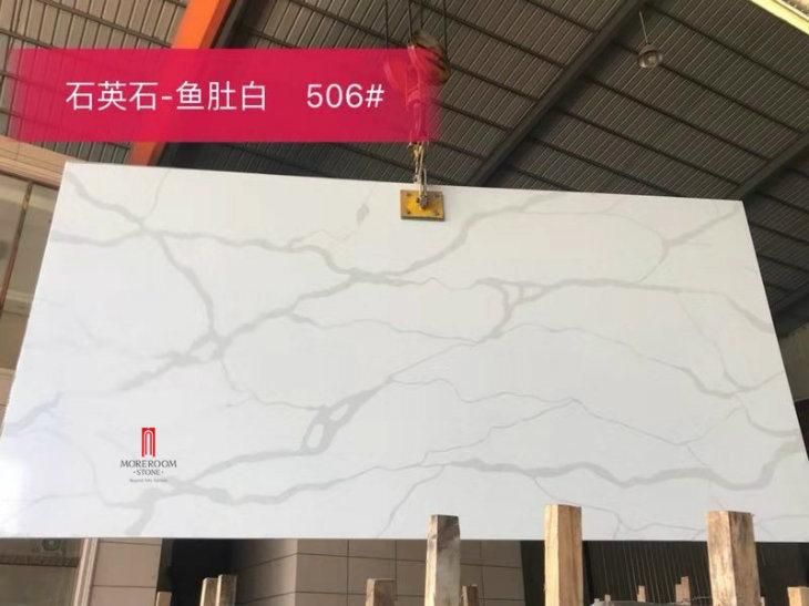 Wholesale Marble Look Quartz Stone Slab Kitchen Countertop, Bench Top