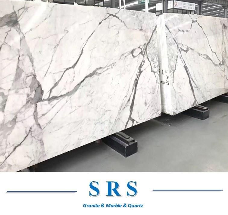 Nature Stone Polished Carrara/Statuario/Oriental White Marble Tile for Floor/ Wall/Indoor Decoration