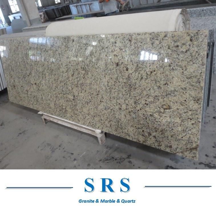 Natural Granite Laminated Full Bullnose Eased Edgesverde Ubatuba Santa Cecilia Granite Countertop for Kitchen Design