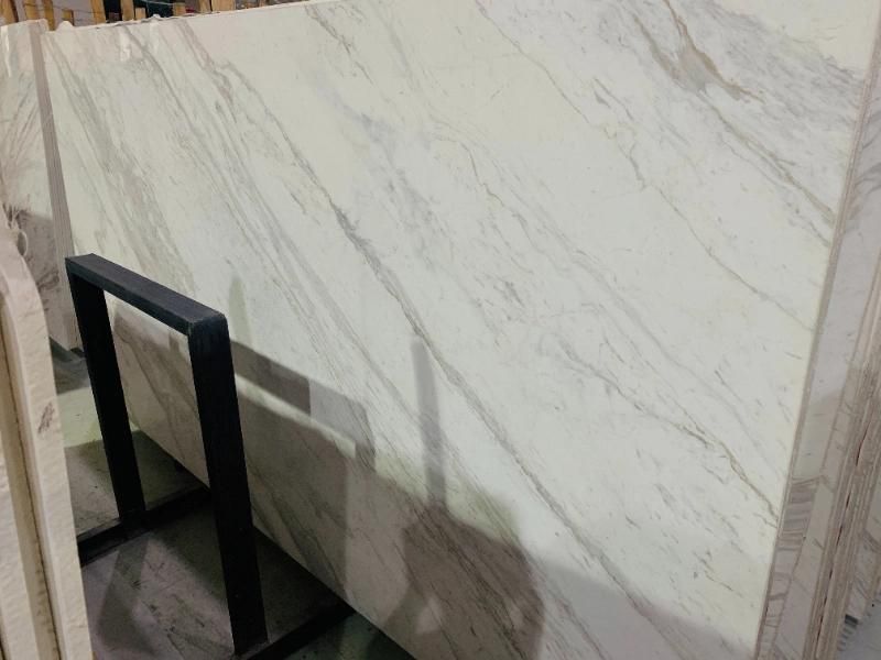 Polished Volakas White Marble Slab for Flooring and Walling