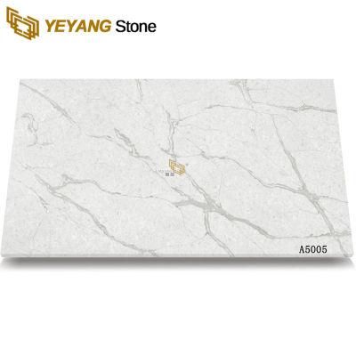Artificial Quartz Grey Vein White Quartz Slabs Tiles for Kitchen Countertop/Furniture/Wall