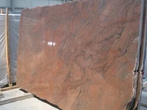 Polished Multicolor Red Granite for Kitchen Countertop Slab