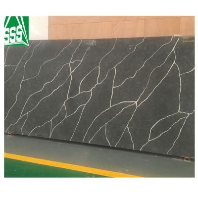 High Quality Grey Quartz Slab Veins Solid Surface Countertop Artificial Stone