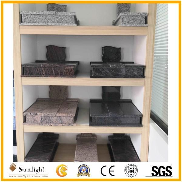 European Customized Carved Flower Tree Polished Black Stone Granite Headstone/Tombstone/Monument