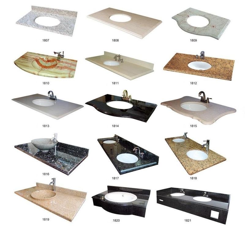 Customize Prefab Laminated Nature Granite Stone Marble Kitchen Countertop Slab