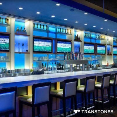 Translucent Blue Bar Shelf Backlit Acrylic Panel
