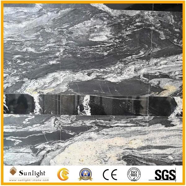 Chinese Luxury Black Polished, Flamed Nero Fantasy Granite Stone Slabs