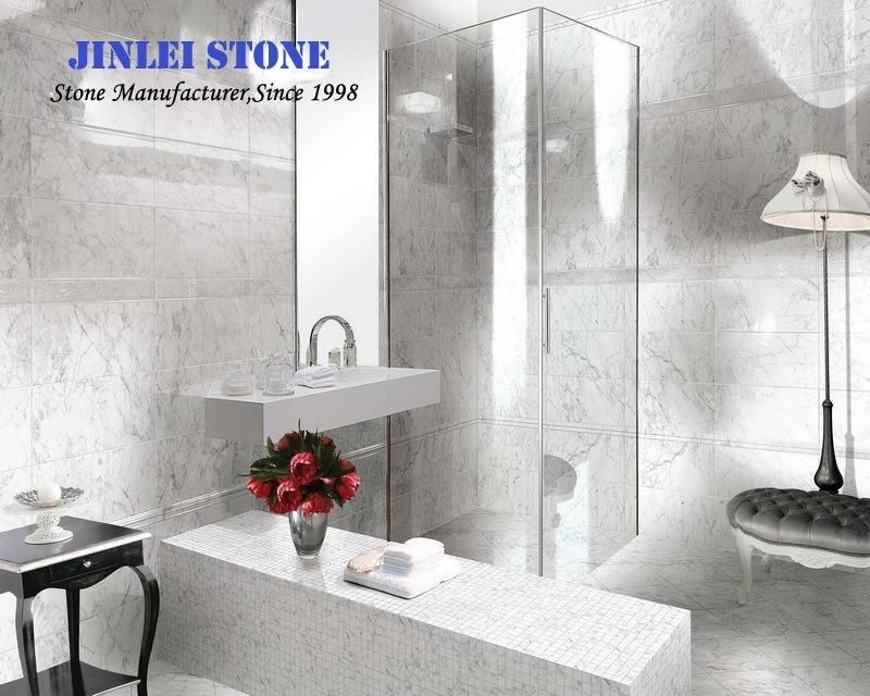 Natural Stone Italian Hexagon Bianco Carrara White Marble Slab/Tile Flooring/Vanitytop/Kitchen Countertop Marble