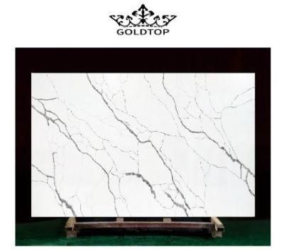 High Quality Clover Polished Calacatta Stone Artificial Quartz for Kitchen Table Tops Countertop