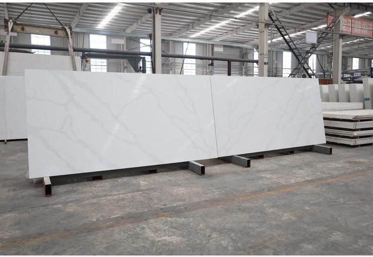 Wholesale White Color Calacatta Quartz for Countertops/Vanity Tops/Floor Tile/Wall Tile