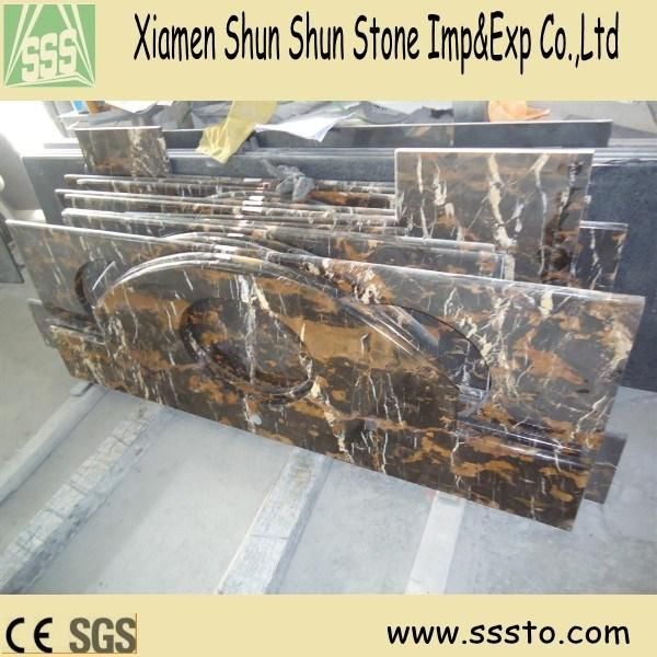 Black and Gold Protoro Gold Marble Slabs