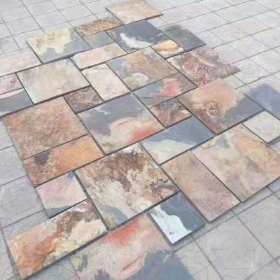 Natural Flagstone Paving Rustic Colorful Slate Tile