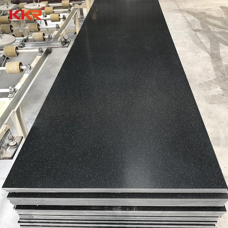 Wholesale Luxury Black Grains Chips Building Solid Surface Sheet