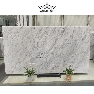 Popular Natural Real Stone Bianco Carrara White Marble Tiles Slab for Hotel Bathroom Wall Floor Decorate