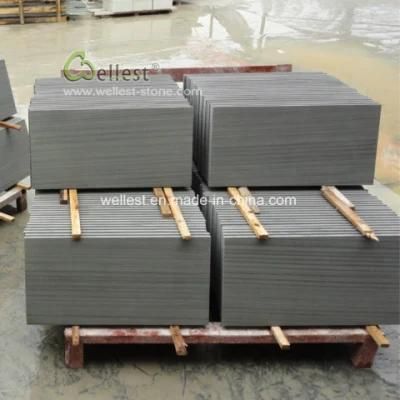 Outdoor Patio Flooring Tiles Wood Veins Grey Sandstone Paving Stone Slabs