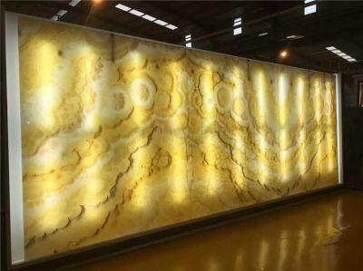 Golden/Yellow Marble Slabs Bookmatch Marble Stone Commercial Interior Design
