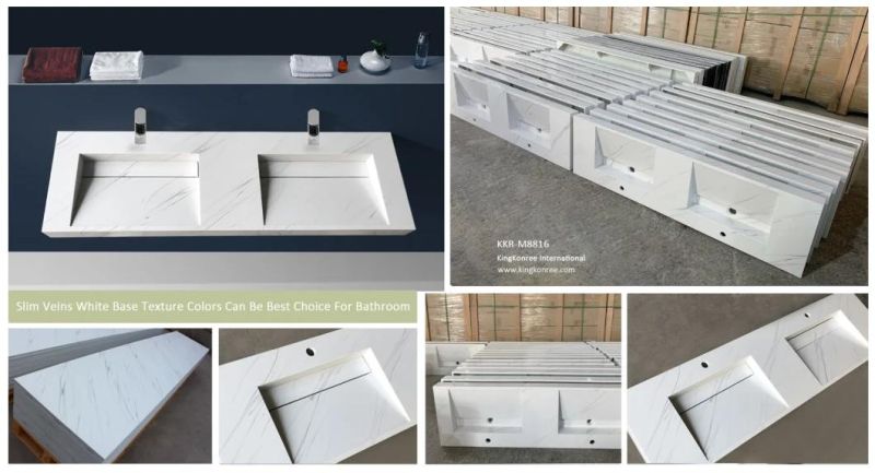White Marble Customized Bathroom Vanity Top for Hotel Decoration