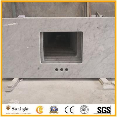 Customize Popular Polished Carrara White Marble Countertops for Kitchen, Bathroom
