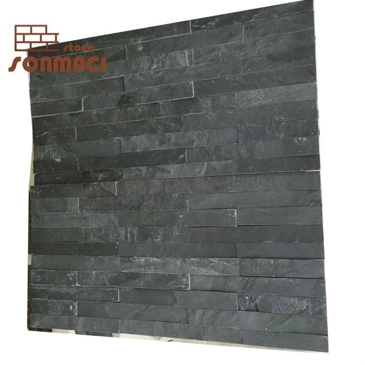 Black Slate Exterior Decorative Stacked Stone Wall Cladding