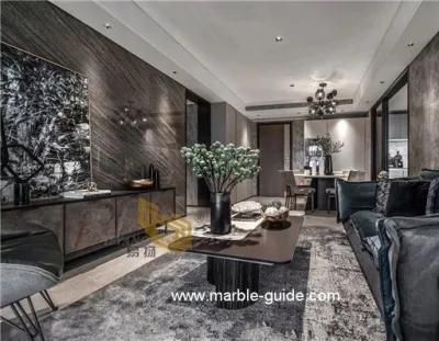 China Polished Kylin Wood/Coffee/Brown Vein Marble for Wall/Floor/Stairs
