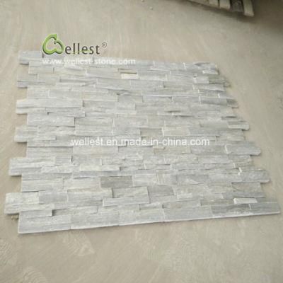 Rough Finish Grey Slate Ledgestone Tile, Stacked Stone Veneer, Culture Stone