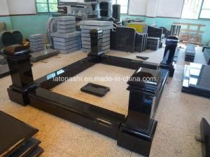 Cheap and Good Quality Black Granite Tombstone in European Model