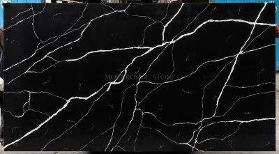 Foshan Artificial Stone Calacatta Black Marble Quartz Stone Countertop