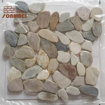 Decorative Mixed Color River Stone Pebble Mosaic