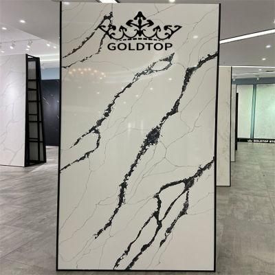 New Design 3200X1600mm Polished Surface Artificial Marble Look Calacatta Prada Quartz Vanity Top for Kitchen/Bathroom/Wall/Floor Tiles